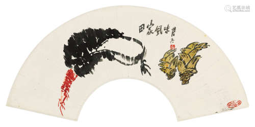 陶博吾（1900～1996） 田家风味 扇面 纸本设色