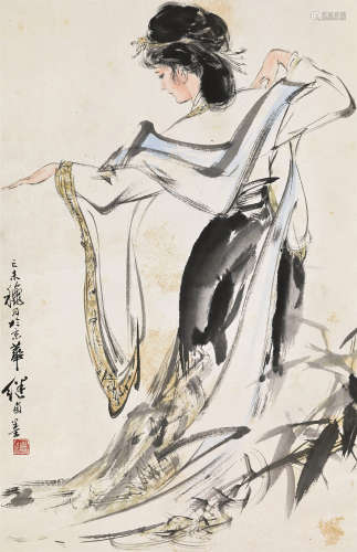 刘继卣（1918～1983） 1979年作 仕女 立轴 纸本设色