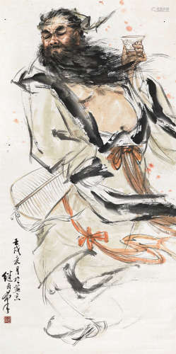 刘继卣（1918～1983） 1982年作 品酒图 立轴 纸本设色