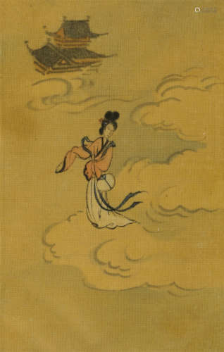 溥儒（1896～1963） 月宫嫦娥 镜芯 绢本设色