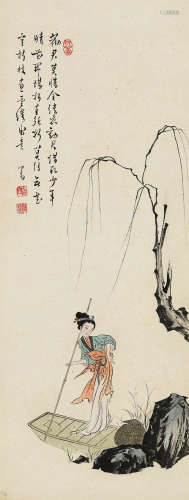 溥儒（1896～1963） 金缕衣 镜芯 纸本设色