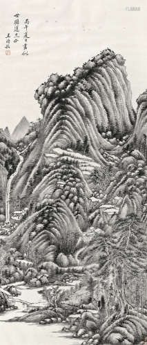 徐邦达（1911～2012） 1966年作 仿王时敏山居图 镜芯 纸本水墨