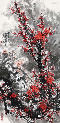 王成喜（b.1940） 1989年作 雪月花 镜芯 纸本设色