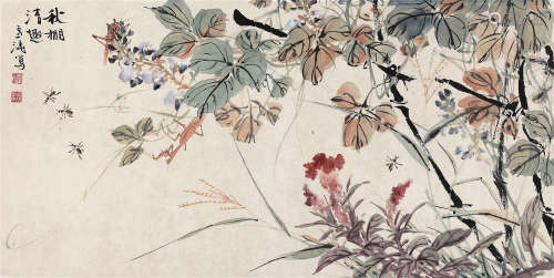 王雪涛（1903～1982） 秋棚清趣 镜芯 纸本设色