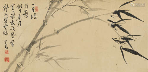 溥儒（1896～1963） 风竹图 镜芯 纸本水墨