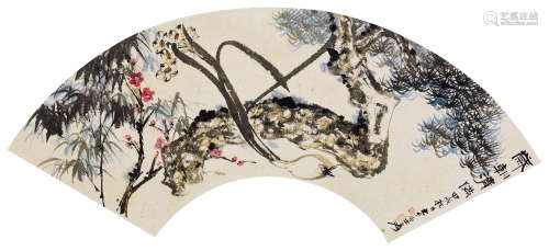 张大千（1899～1983） 1934年作 岁朝清供 镜芯 纸本设色