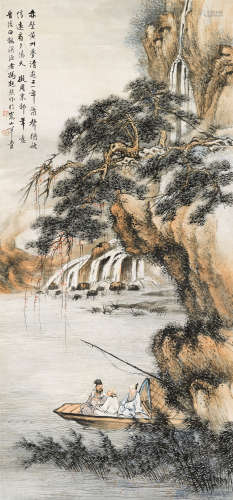 冯超然（1882～1954） 游赤壁图 立轴 纸本设色