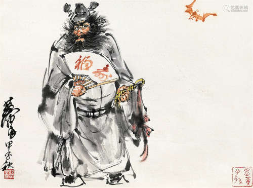 黄胄（1925～1997） 1984年作 鍾馗 镜芯 纸本设色