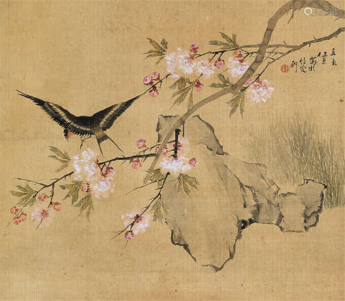 任薰（1835～1893） 报春图 立轴 绢本设色