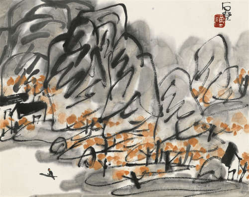 陈子庄（1913～1976） 1987年作 泛舟图 镜芯 纸本设色