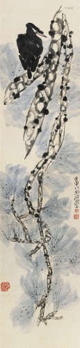 陈子庄（1913～1976） 1972年作 松鹰图 镜芯 纸本设色