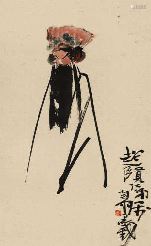 陈子庄（1913～1976） 京剧人物 镜芯 纸本设色