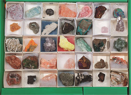 日本教具矿物标本大盒 （四件）