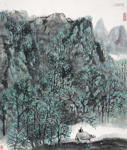 赵卫（b.1957） 春风又绿 镜片 设色纸本