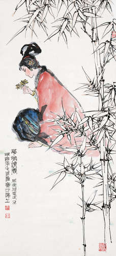 毛国伦（b.1944） 花有清香 立轴 设色纸本