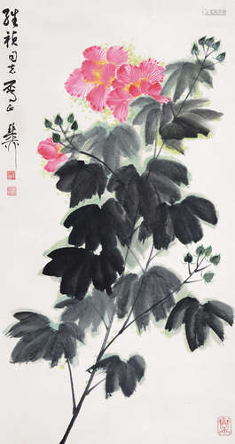 谢稚柳（1910～1997） 木棉花开 立轴 设色纸本