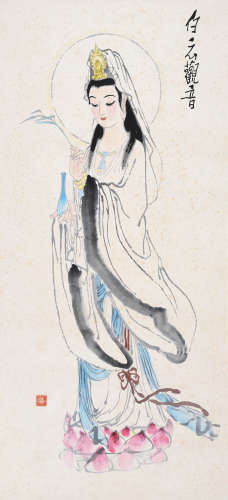 韦江琼（1940～2017） 观音 立轴 设色纸本