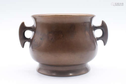 BRONZE CAST CENSER WITH HANDLES