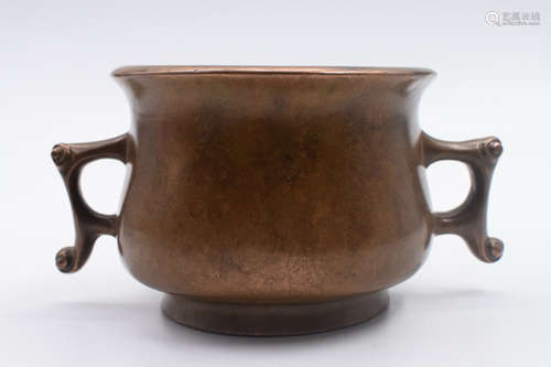 BRONZE CAST CENSER WITH HANDLES