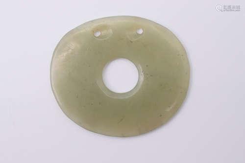 JADE CARVED DISC ORNAMENT, HUAN