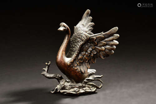 BRONZE CAST 'SWAN' FIGURE