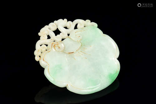 MYANMAR OLD MINE JADE CARVED 'DRAGON' PENDANT