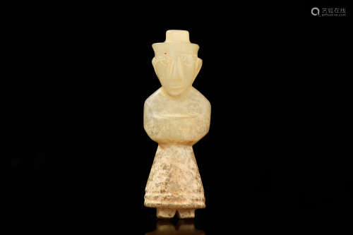 JADE CARVED 'PERSON' ORNAMENT