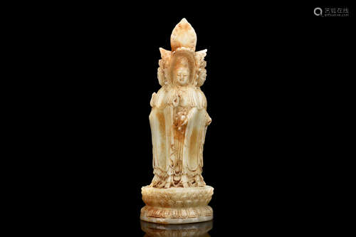 JADE CARVED 'FOUR BODHISATTVA' FIGURE