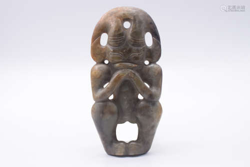 JADE CARVED 'MYTHICAL MAN' ORNAMENT