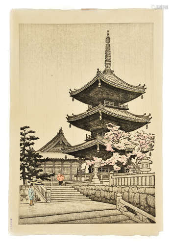 JAPANESE PRINT 'TEMPLE'