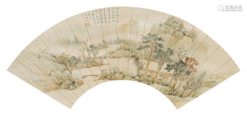 张培敦（1772～1846） 乙亥（1815年）作 山水 立轴 设色纸本