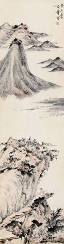 钱厓（1897～1967） 癸未（1943年）作 秋江垂钓 立轴 设色纸本