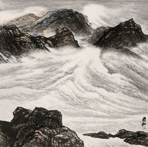 许钦松（b.1952） 山水 立轴 设色纸本