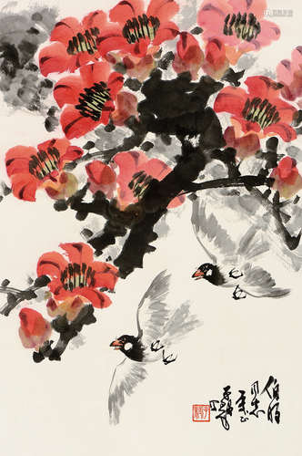 陈子毅（b.1919） 花鸟 镜心 设色纸本