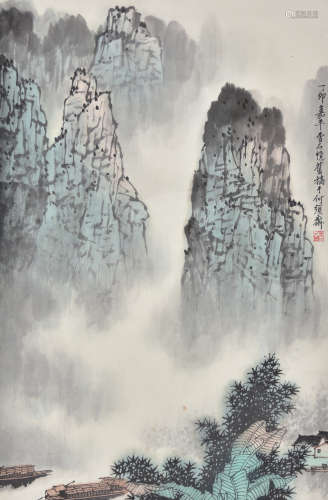 白雪石 桂林山水 纸本立轴