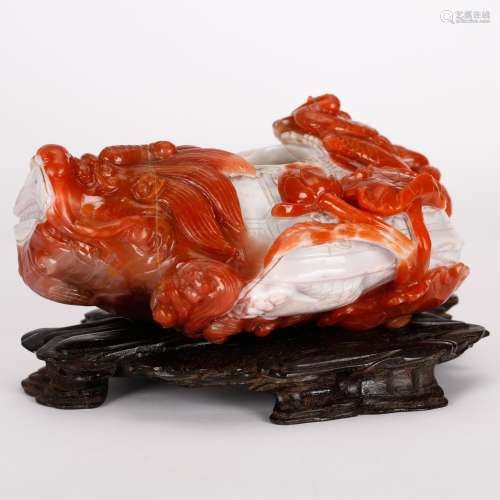 CHINESE RED AGATE WATER COUPE