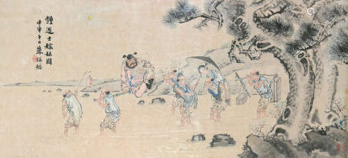 朱梦庐(1826-1900)钟馗嫁妹