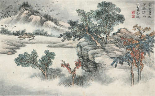 金城(1878-1926)寒山图