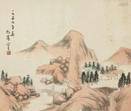 黄独峰(1913-1998)秋山策杖