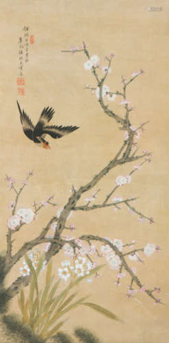 汤禄名(1804-1874)桃花飞雀