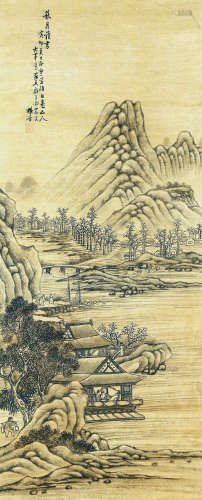 杨晋(1644-1728)秋月读书