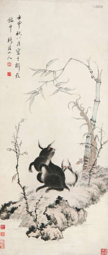 华喦(1682-1756)兔趣