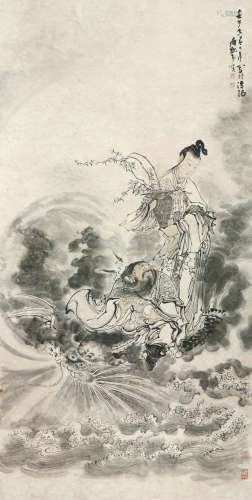 黄慎(1687-1770)捧花图