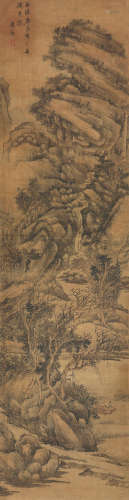 唐寅(1470-1524)松荫泛舟