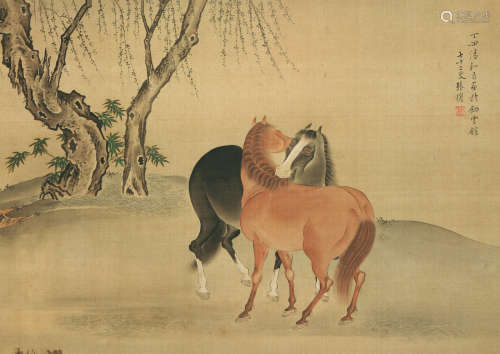 张穆(1607-1683)双骏
