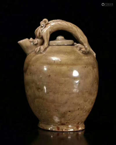 A YUE STYLE BROWN EWER