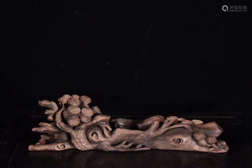 A CHENXIANG WOOD CARVED BRUSH TIAN