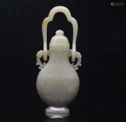 HETIAN JADE DRAGON VASE