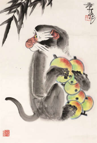 李燕 猴趣图 纸本