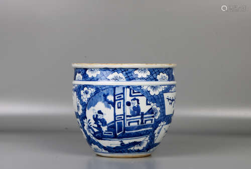 A chinese qing dynasty porcelain vat